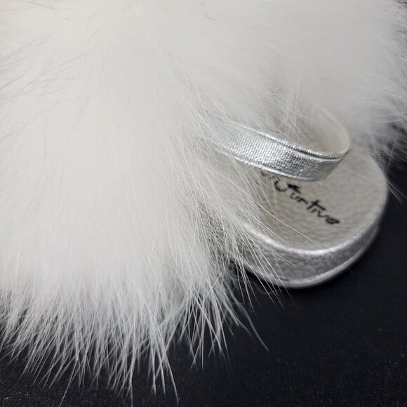 NWOB~$465~UN_FURTIVE~BABY~SZ 4.5/5~REAL WHITE FOX FUR SANDALS SHOES BOOTS - Picture 11 of 16